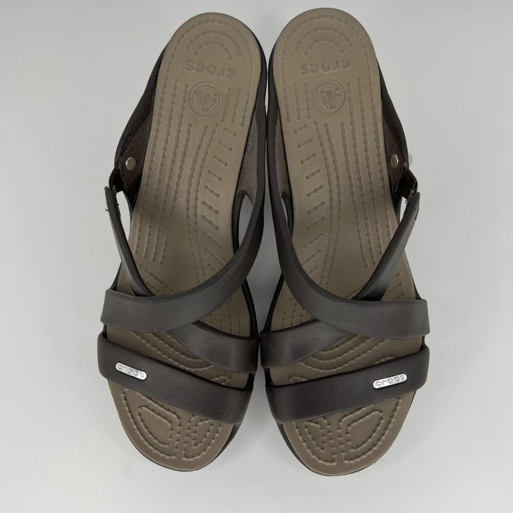 Crocs Cyprus IV  Slip-On Sandal Heels Womens Size 9 Strappy Open-Toe Shoes - Picture 5 of 9